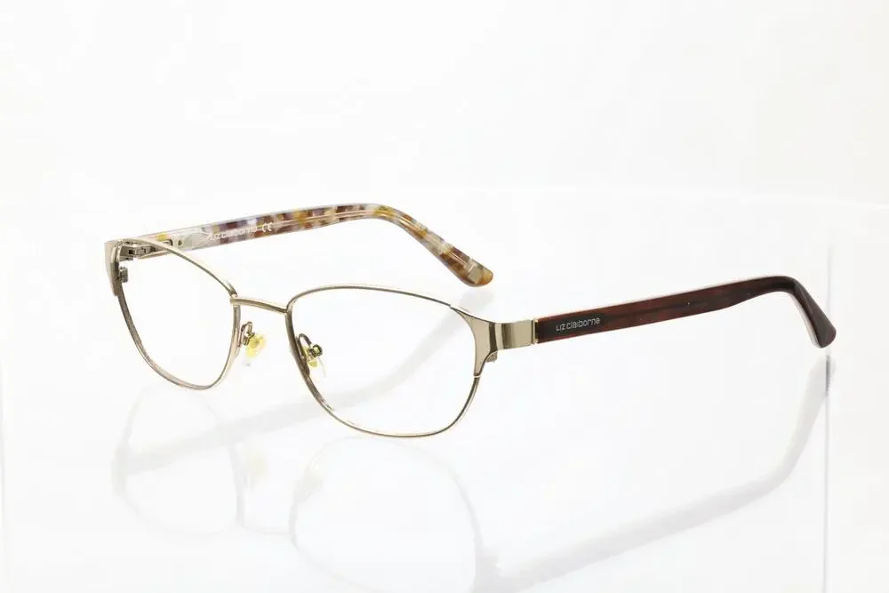 Liz Claiborne L639 TUI Gold/Brown 53-17-135 Eyeglasses FRAMES ONLY - FAIR - READ